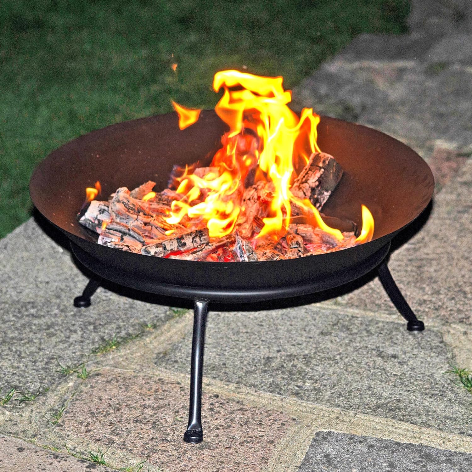 Black Melbourne Iron Cast Metal Fire Pit Bowls For Outdoor BBQ