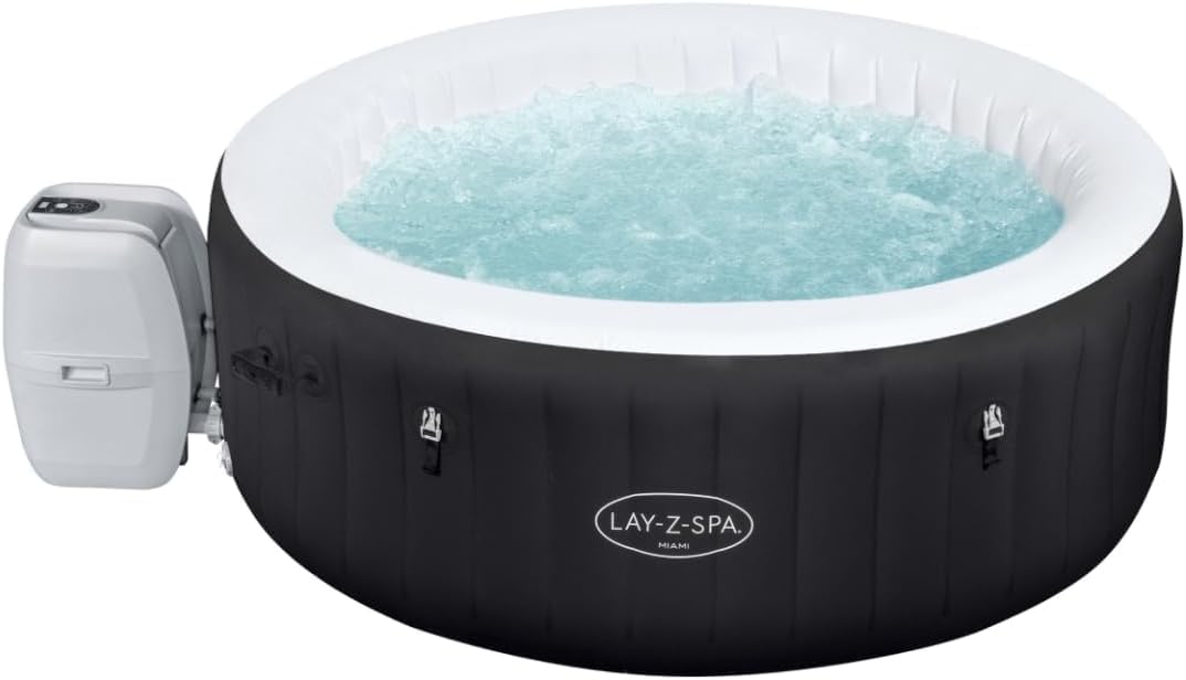 Lay-Z-Spa Miami Inflatable Hot Tub – 120 AirJet Massage, Freeze Shield Technology, 2-4 Person